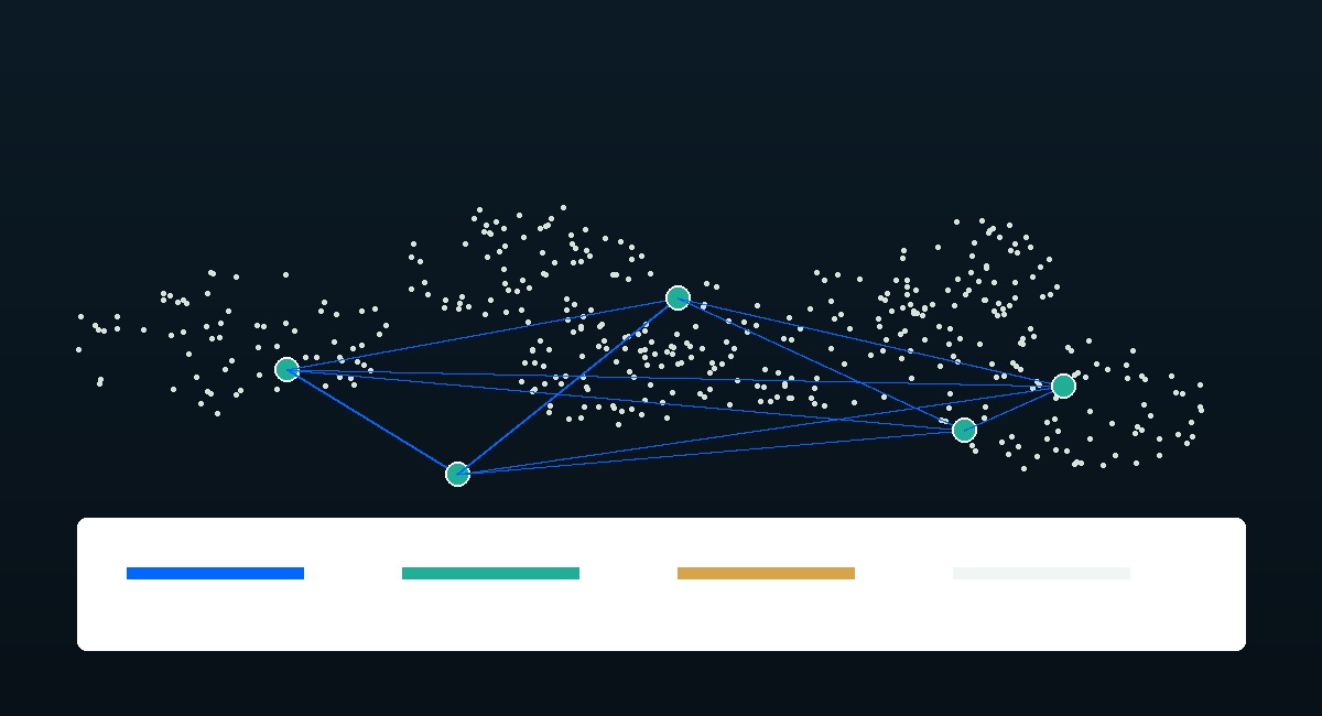 Abstract global network map connecting regional education centers